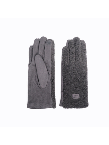 Dark gray gloves with textured backs and smooth palms