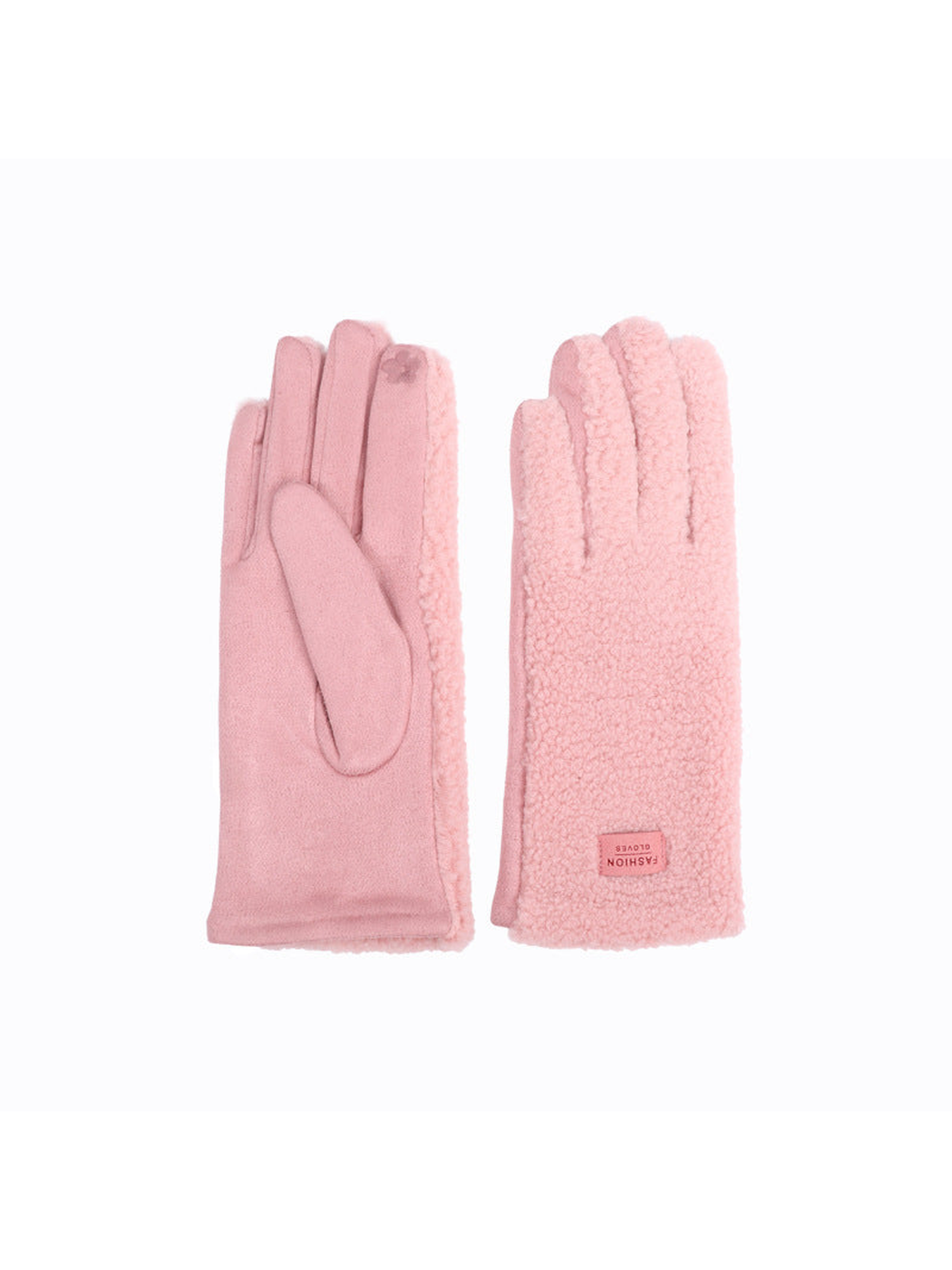 Pink gloves with textured backs and smooth palms