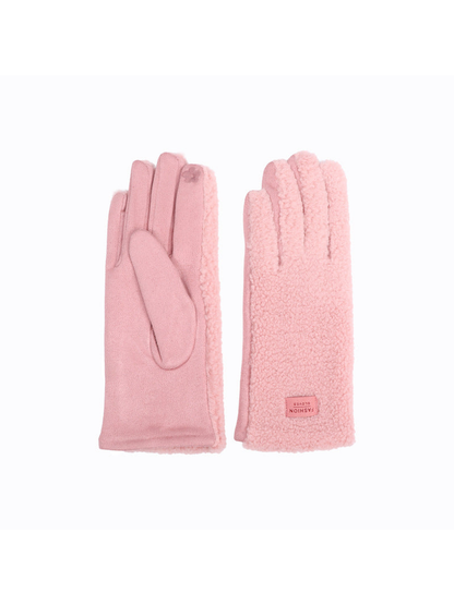 Pink gloves with textured backs and smooth palms