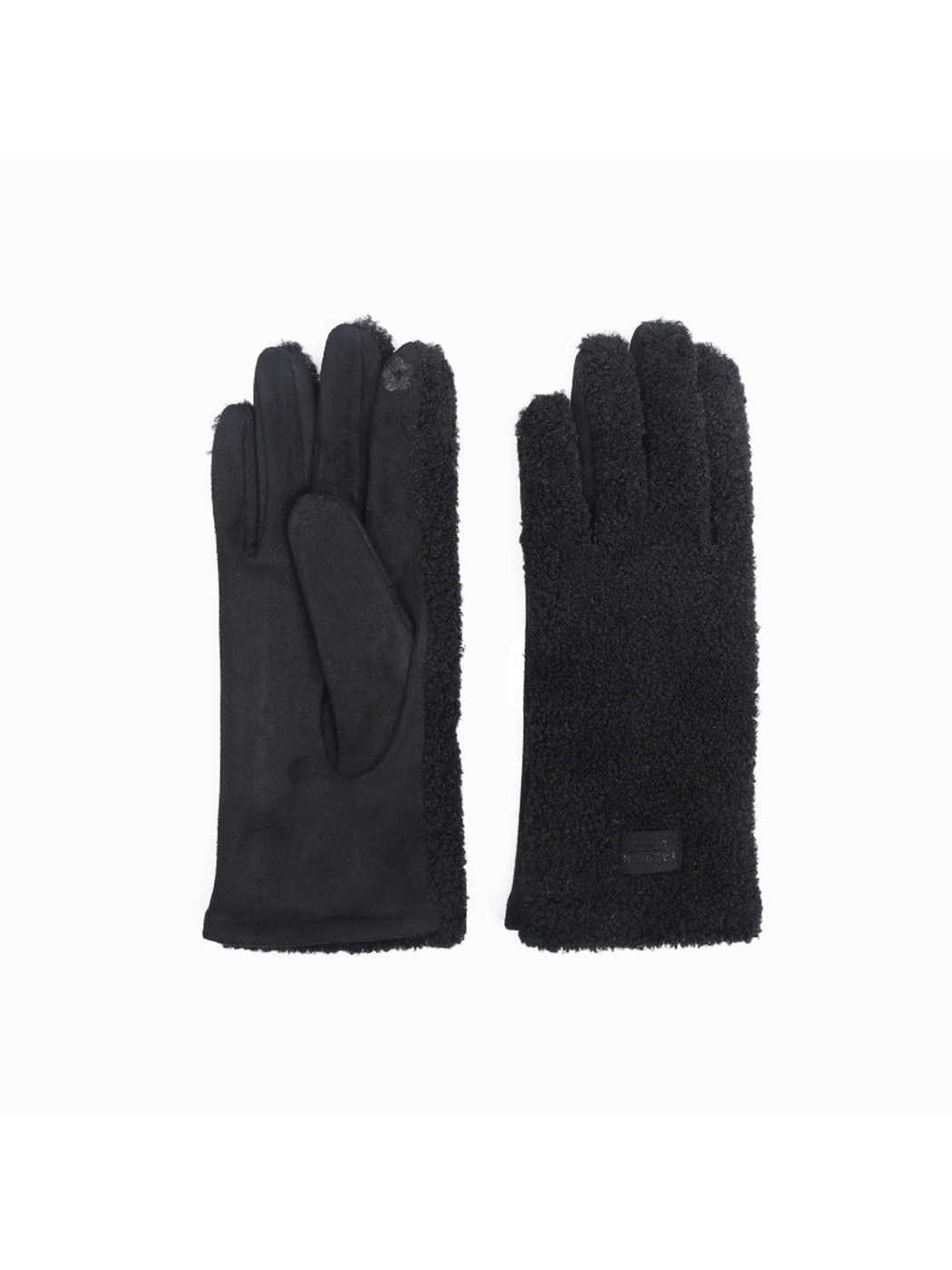 Black gloves with textured backs and smooth palms