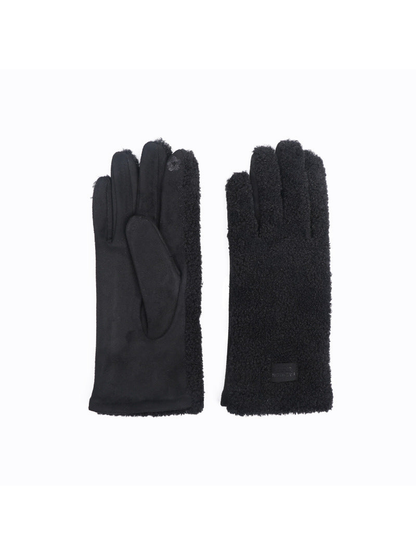 Black gloves with textured backs and smooth palms