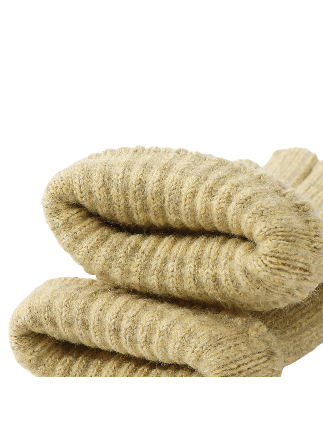 Close-up of the folded ribbed glove cuffs