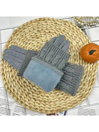 Close-up of the plush inner surface beneath the knit outer layer