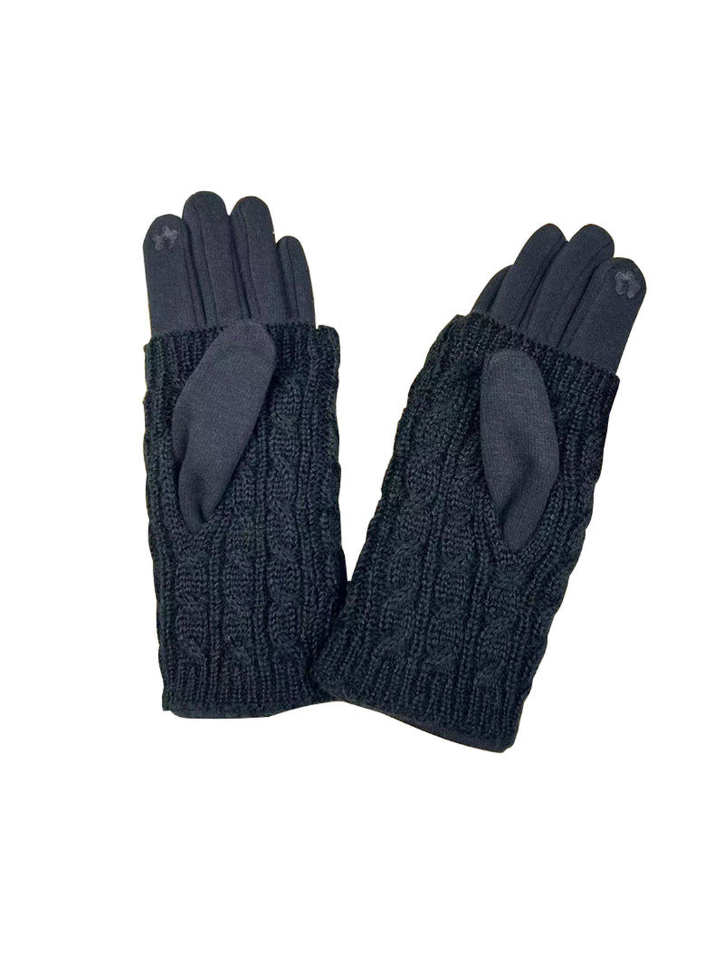 Black layered gloves showing the covered fingers and thumbs