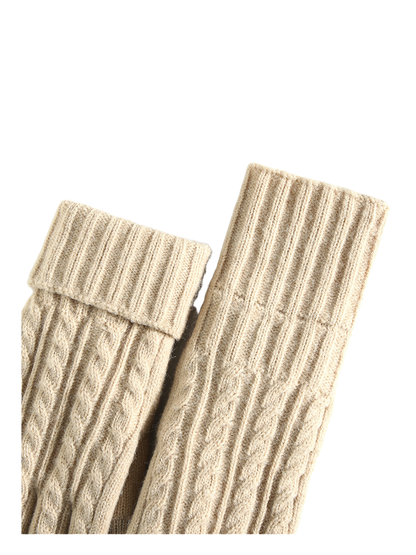 Close-up of the extended ribbed cuffs shown folded and unfolded