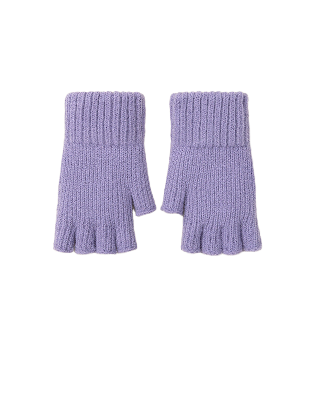 Light purple solid-color fingerless gloves, front view