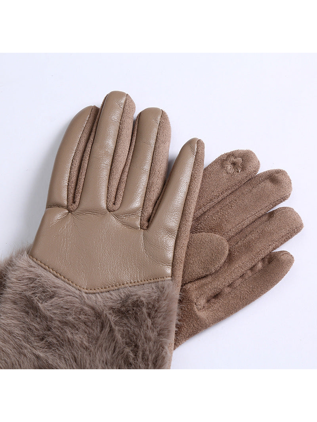 Close-up of smooth palm panels and brushed finger backs