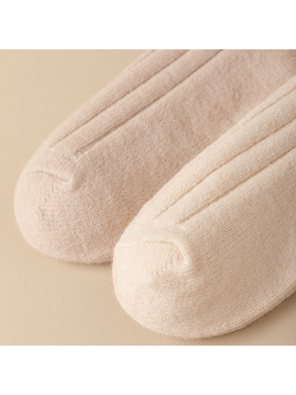 Close-up of rounded sock toes and visible tip seams