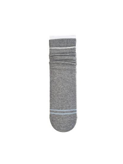 Minimal Stripe gray crew sock on a white background