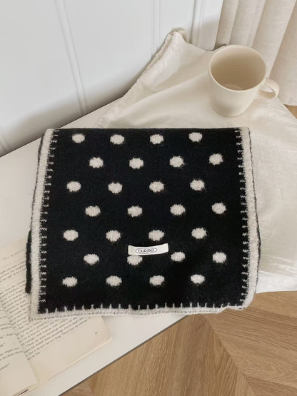 Gray Ivory polka-dot scarf, folded view