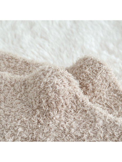 Close-up of the dense looped fuzzy sock surface