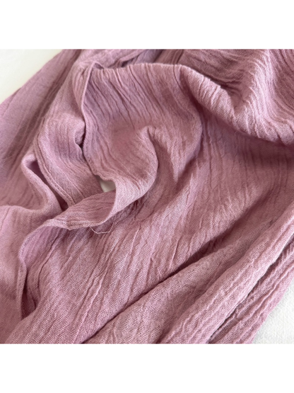 Close-up of the fine crinkled scarf texture in Light Purple