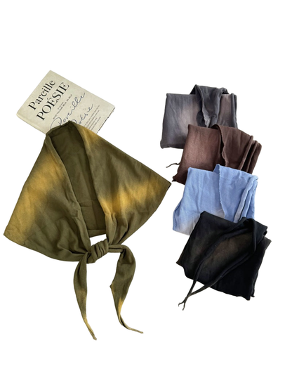 Army Green, Dark Gray, Brown, Light Blue and Black scarves displayed together