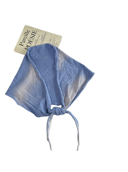 Light Blue tonal color-wash scarf with tapered tie ends