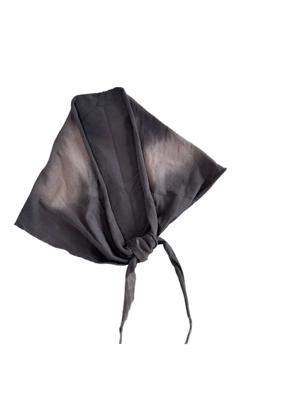 Dark Gray tonal color-wash scarf with tapered tie ends