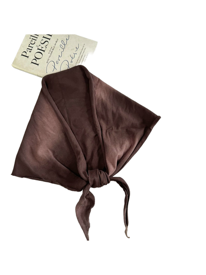 Brown tonal color-wash scarf with tapered tie ends