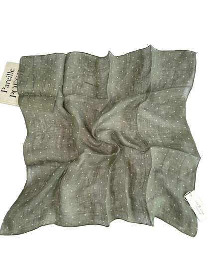 Green Dots square scarf with a scattered dot pattern