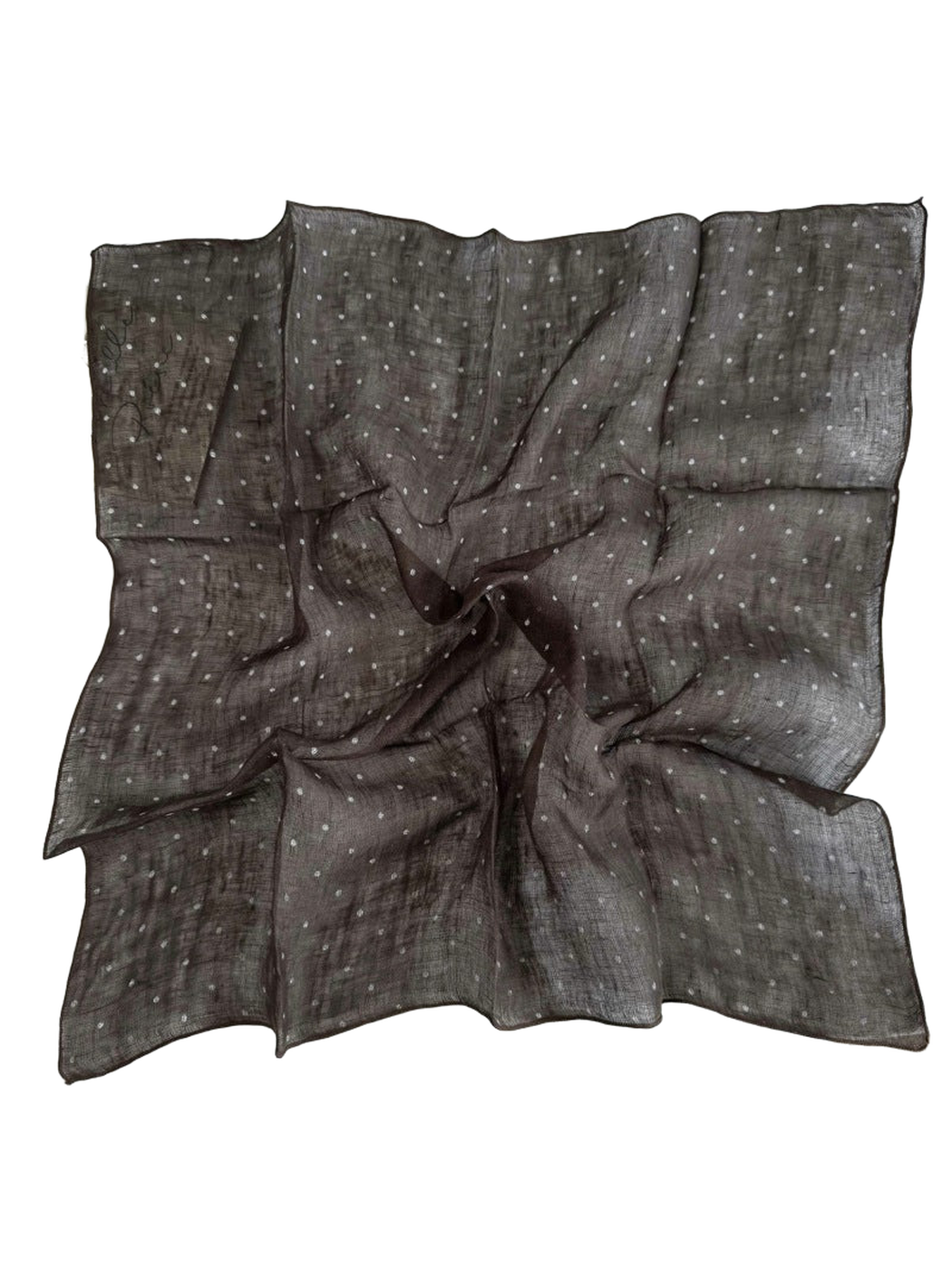 Brown Dots square scarf with a scattered dot pattern
