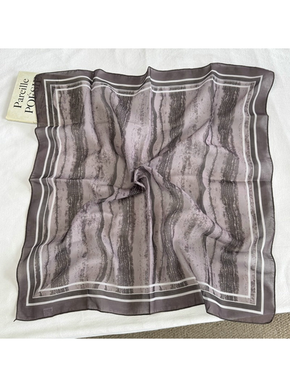 Vertical Stripes square scarf with layered line border