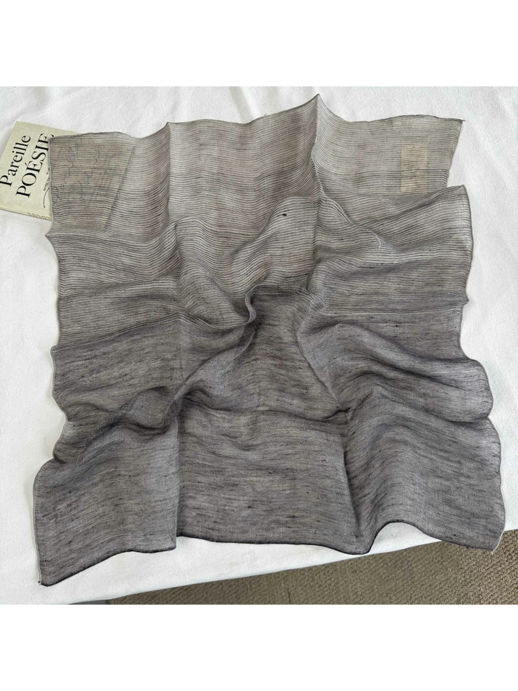 Fine Stripe square scarf displayed open