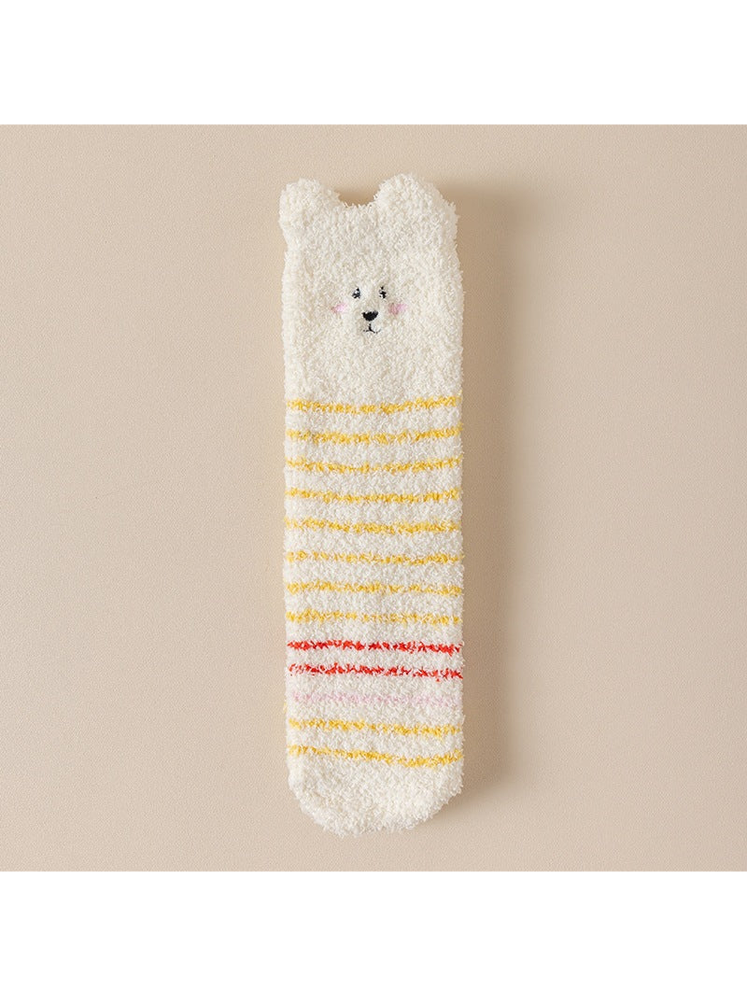 Striped Animal crew sock with multicolor horizontal stripes