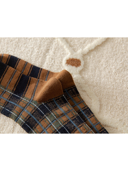 Close-up of the Dark Khaki contrasting heel and plaid pattern