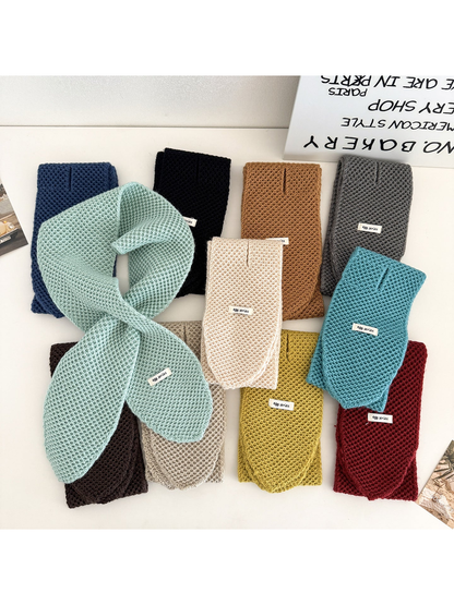 Pull-through scarves in multiple colors displayed together