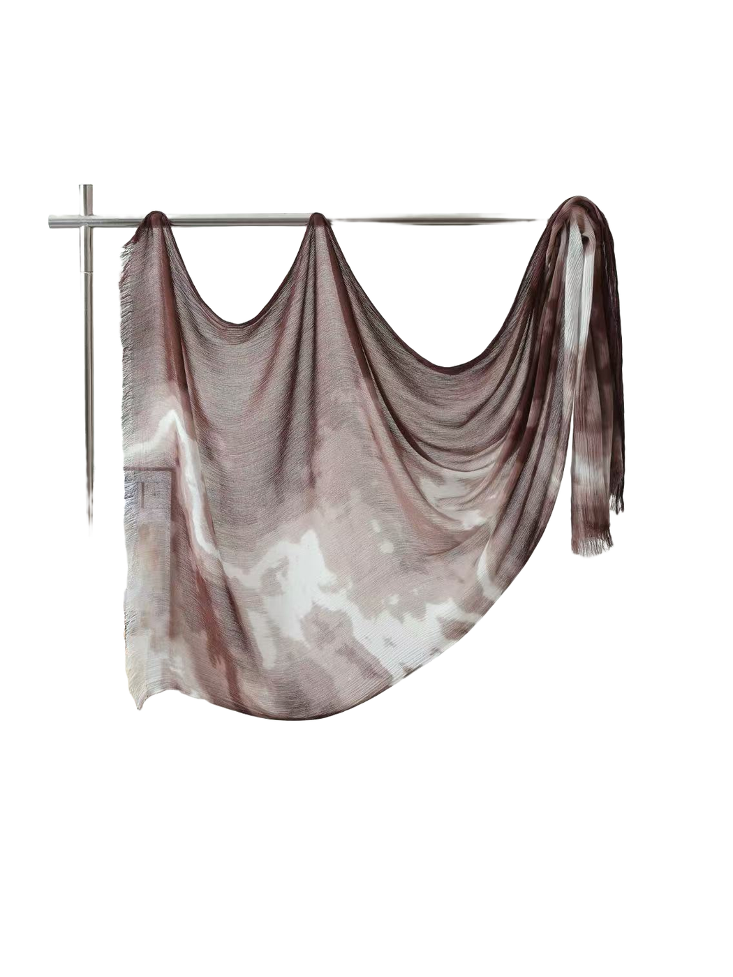 Product image for Scarvii - Abstract Tie-Dye Fringe Scarf (Brown)