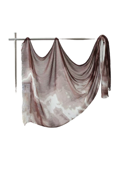 Product image for Scarvii - Abstract Tie-Dye Fringe Scarf (Brown)