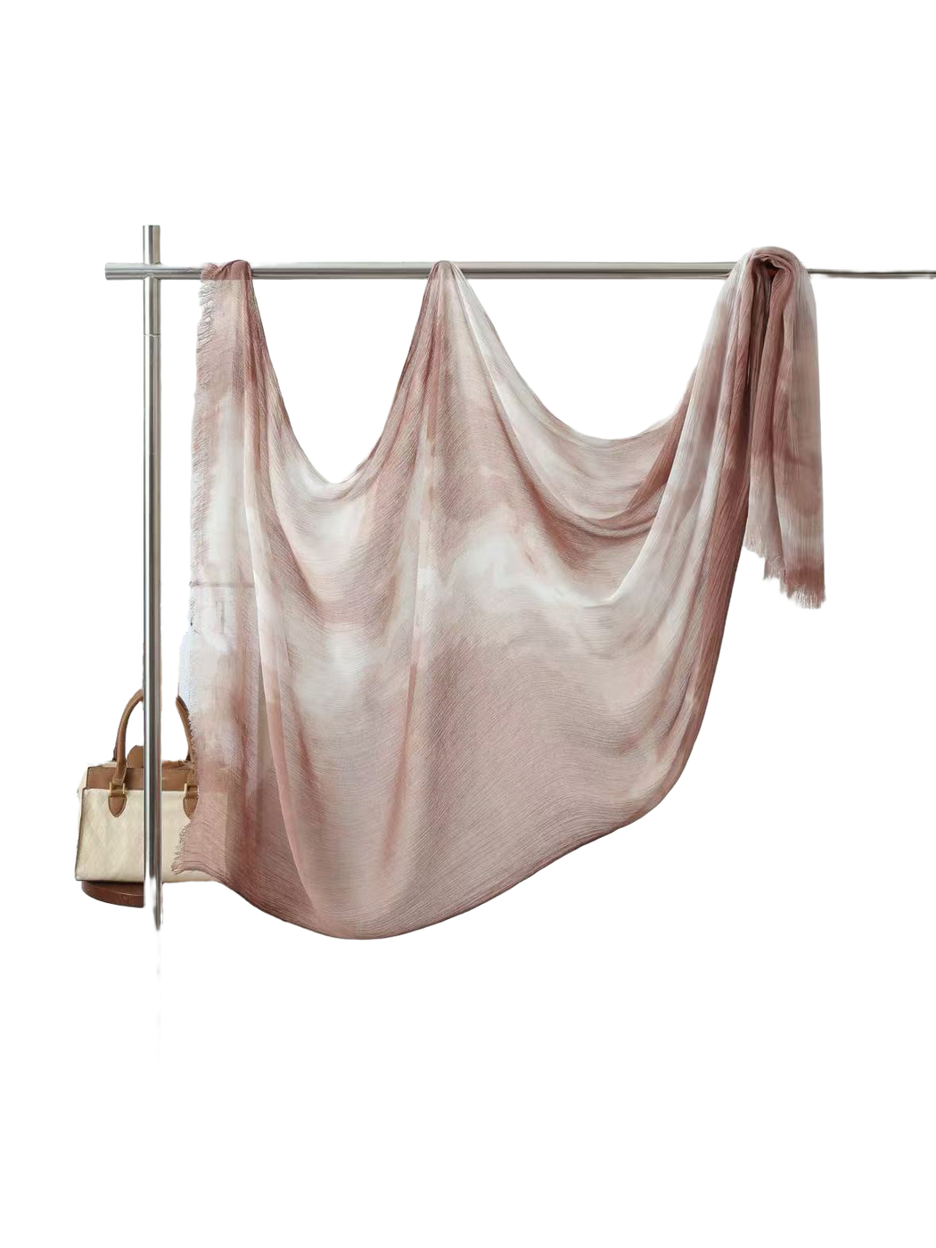 Product image for Scarvii - Abstract Tie-Dye Fringe Scarf (Blush Pink)