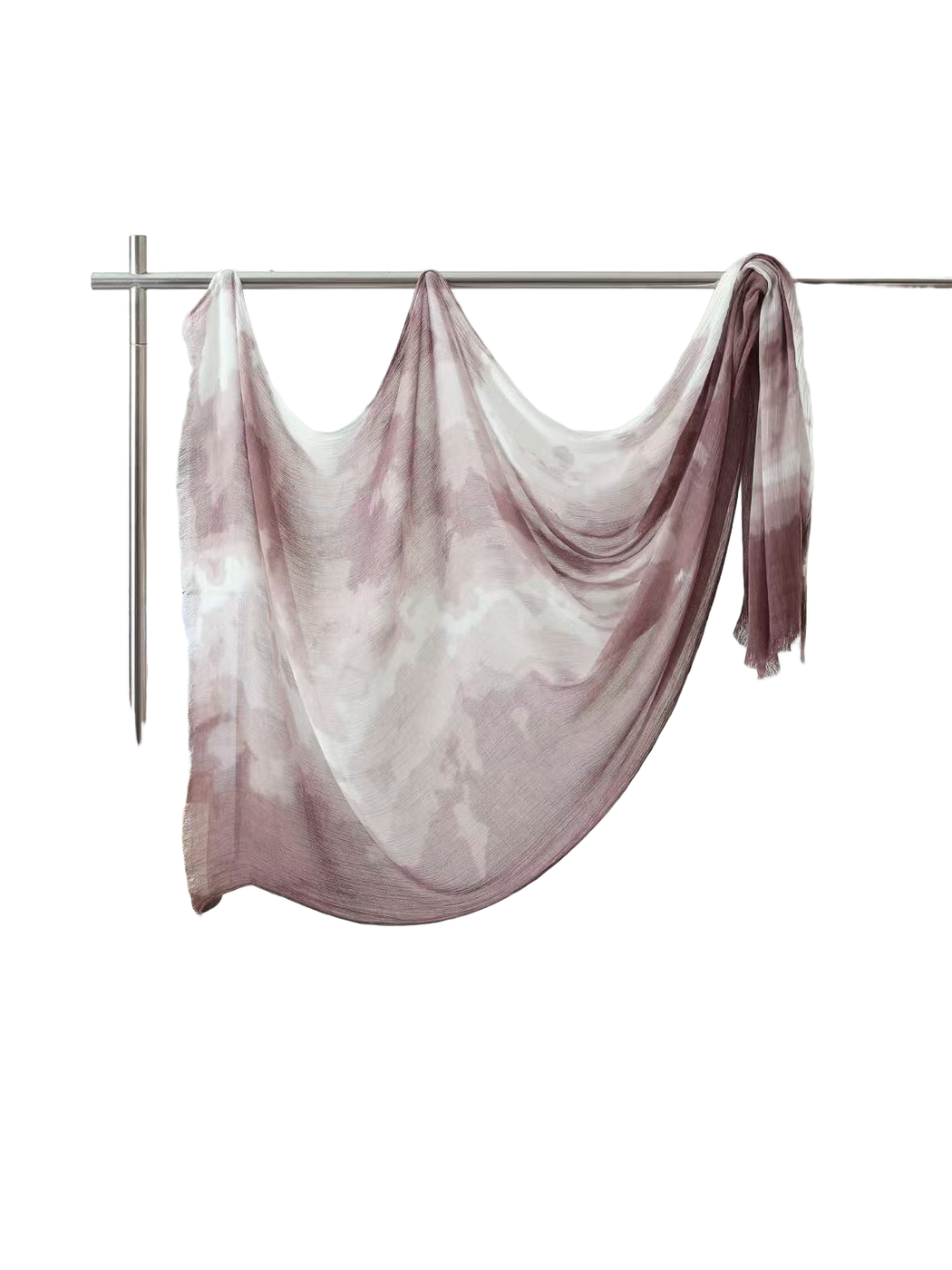 Product image for Scarvii - Abstract Tie-Dye Fringe Scarf (Dusty Pink)