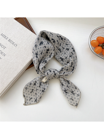 Floral Dots square scarf tied in a loop