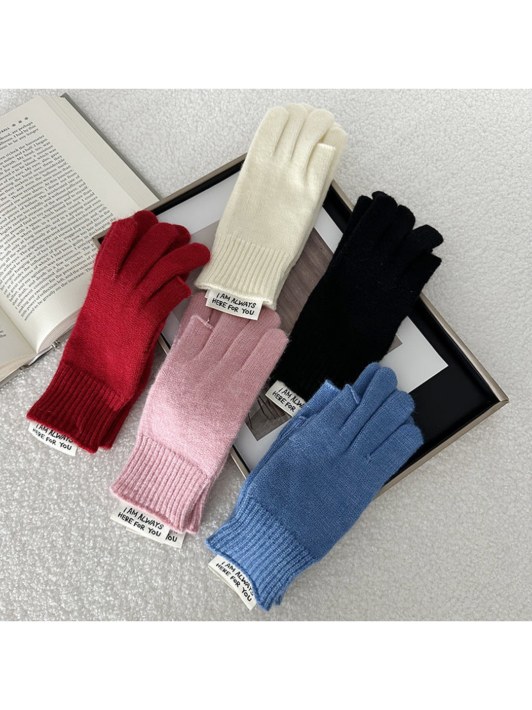 Multiple colors of gloves displayed together