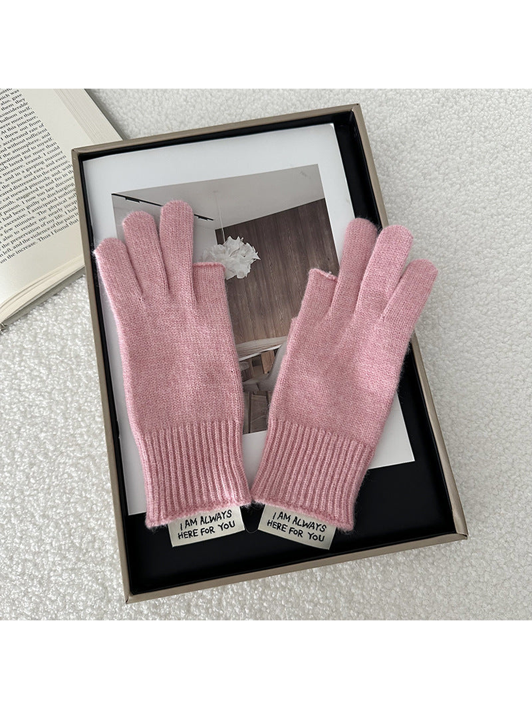 Pink glove pair displayed together