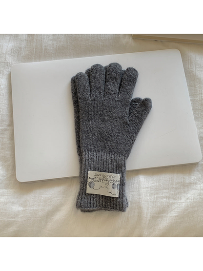 Gray gloves, front view