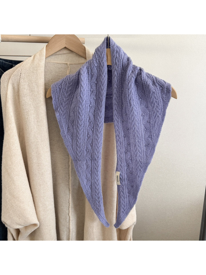 Light Purple textured triangle scarf displayed front-facing