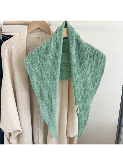 Mint textured triangle scarf displayed front-facing