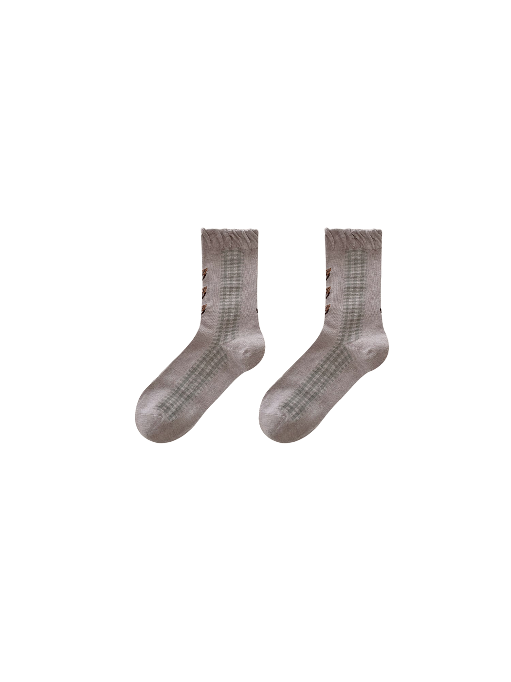 Light Purple socks with small repeated motifs