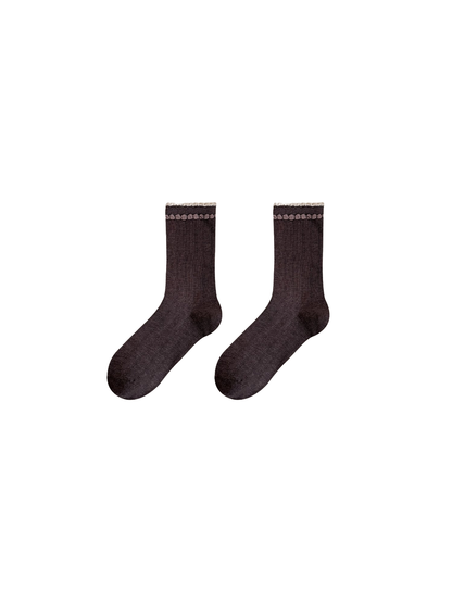 Ruffled Cuff crew socks with a decorative ruffled cuff