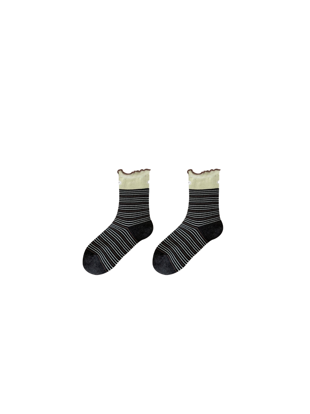 Striped crew socks with horizontal stripes