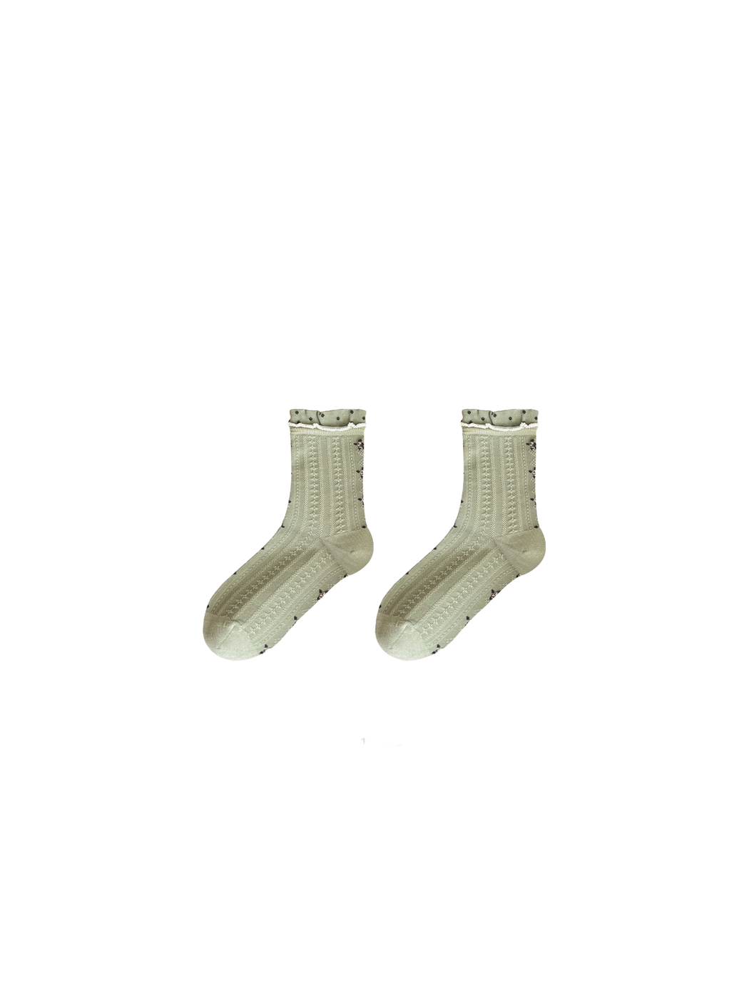 Floral crew socks with small floral motifs