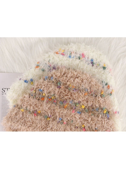 Haila - Colorful Bean Decoration Knitted Beanie with Braided Detail