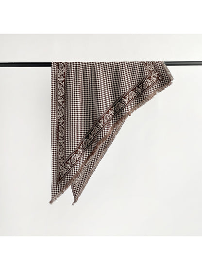Scarvii - Houndstooth Paisley Triangle Scarf
