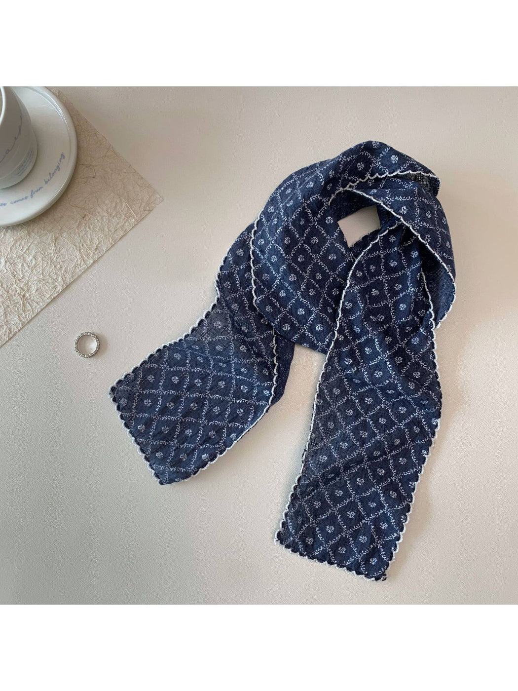 Scarvii Floral Embroidered Skinny Scarf product image