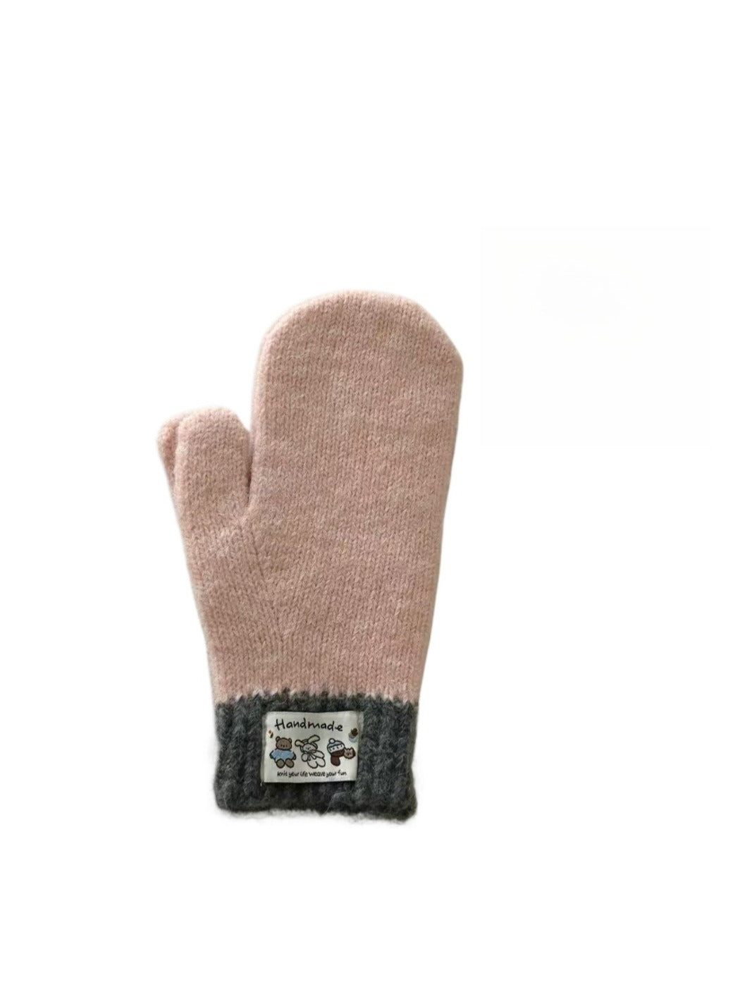 Gloving - Classic Color-Block Full-Cover Knitted Mittens