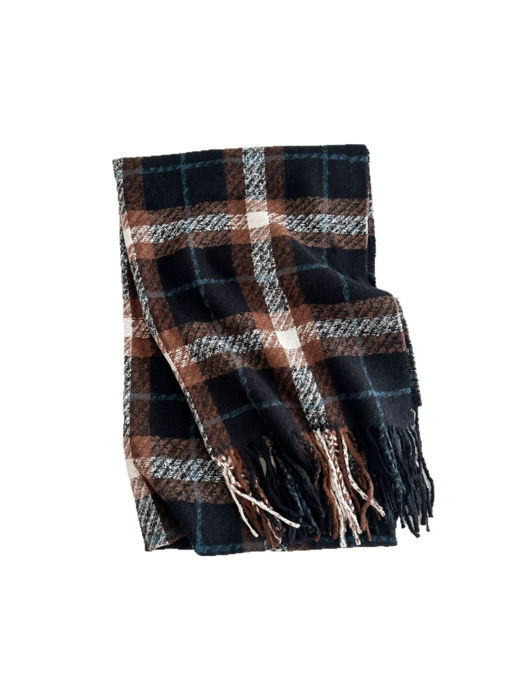 Scarvii - Double-Sided Plaid Fringed Winter Scarf