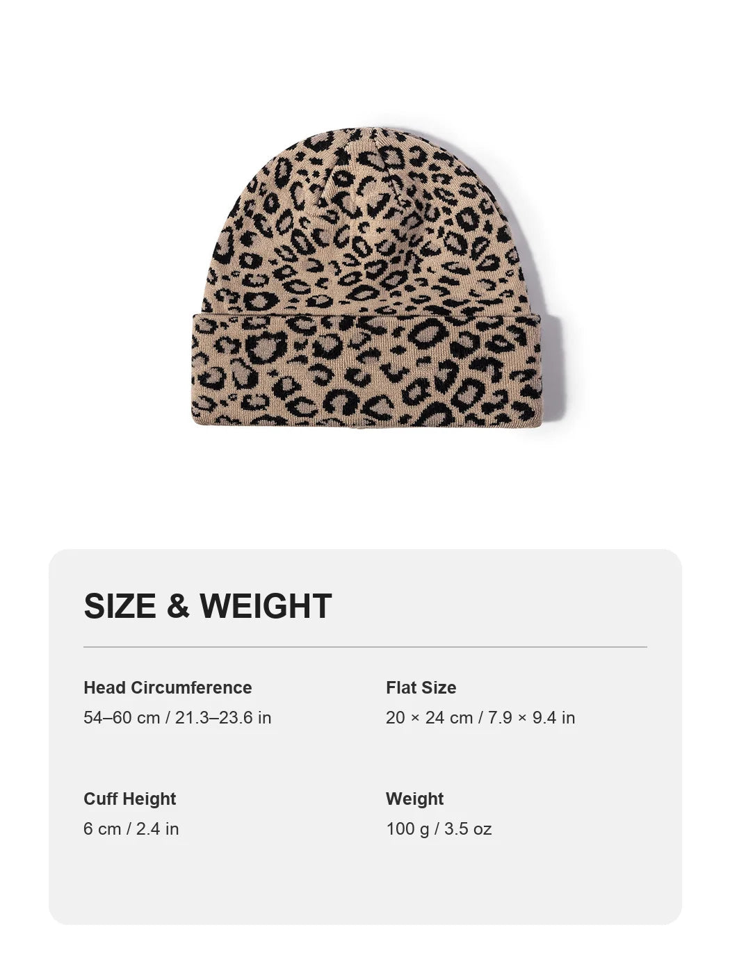 Haila - Leopard Print Cuffed Beanie