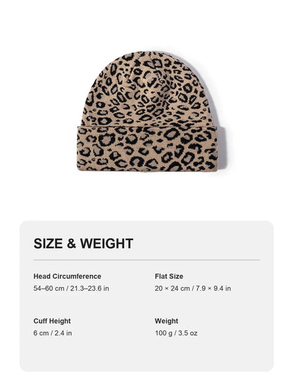 Haila - Leopard Print Cuffed Beanie