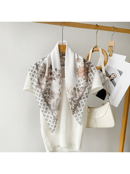 Scarvii - Fashion Floral Print Square Scarf