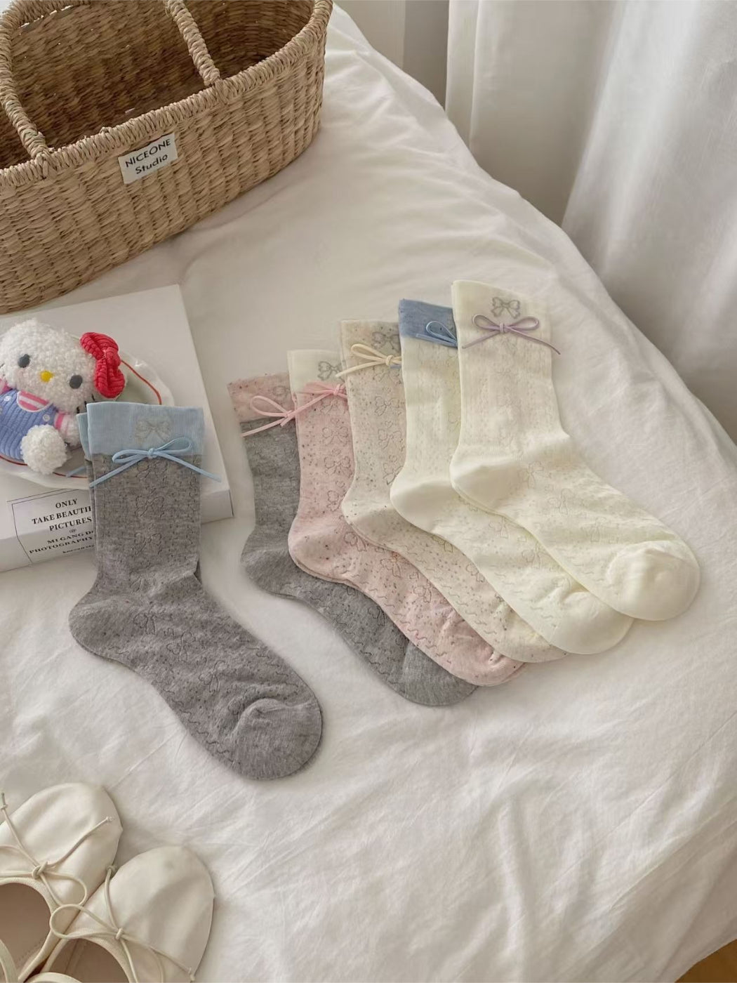 Rufia - Delicate Bow Cuff Crew Socks product image 9